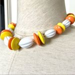 Napier orange yellow and white large beaded necklace Photo 4