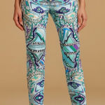 Chico's Blue and Purple Patterned Ankle Pants with Stretch Lightweight Size 2 Photo 0