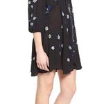Free People  Star Gazer Embroidered Tunic Dress in Black Combo, Sz S Photo 2