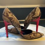 Guess Brown Gray & Pink Accent Snakeskin Dorsey Stilettos Heels Sz 9M Photo 5