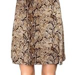 Reformation Brown Snakeskin Snake Animal Print Mini Straight Pencil Skirt Size 8 Photo 0