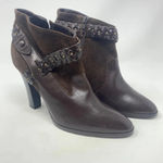 Diane Von Furstenberg Diane von‎ Furstenberg Brown Suede Braided Booties Photo 4