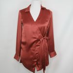 Anthropologie Moulinette Soeurs Satin Wrap Top Blouse Women’s Size XS Photo 3