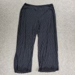 Soma Cool Collection Night Pajama Set S/M Black Stripes Lace Trim Crop Button Up Photo 8