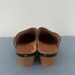 Penelope Chilvers Patent Leather Dark Green Stitched Clogs Size 6 Photo 6