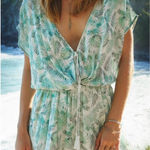 Rails Romper Womens Small Green Palm Print Vera Short Sleeve V Neck Viscose Photo 0