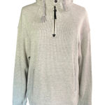 prAna Wool Blend Quarter Zip Hoodie Pullover Gray Rib Knit Women’s Small Photo 0