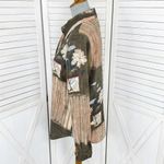 Dress Barn Vintage‎  Printed Button Front Blouse Shirt Olive Tan Small Photo 1