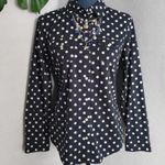 Tommy Hilfiger Timmy Hilfiger Navy Blue White Polka Dot Button Down Shirt Photo 0