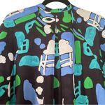 De Loreta Josefa maxi trapeze dress in Arcilla Azul print with balloon sleeves Size undefined Photo 11