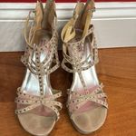 Badgley Mischka  Casey Crystals Wedge Sandals size 5 Photo 1