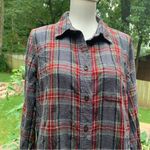 L.L.Bean  Shirt Women Medium M Gray Scotch Plaid Flannel Slightly Fitted Top Photo 1