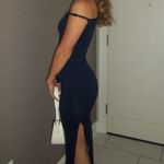 SheIn Navy Floral Formal Dress Photo 1