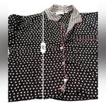 Lele Sadoughi x Roller Rabbit Black, White & Pink Heart Print Pajama Set Sz L Photo 7