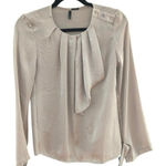 Stile Benetton Womens Blouse XS Gold Semi Sheer Office Career Business Casual Photo 0