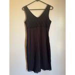 Vintage My Michelle black floral lace v neck slip dress sz M whimsigoth witchy g Size M Photo 2