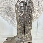 It Shoes Metallic Leather Pull On Knee Length Western Boots Silver Women 40 / 10 Photo 1