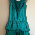 ABS Allen Schwartz ABS by Allen Schwartz Teal Taffeta Bubble Hem Party Dress Size 6 USA Made Retro Photo 6