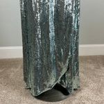 Aidan Mattox  Sequined Wrap Evening Gown Size 8 Sparkly Green-Blue Formal Dress Photo 8