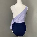 Cupshe One Piece Swimsuit Side Tie Color block Purple Blue slimming tummy XL Photo 8