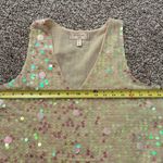Anthropologie Moulinette Soeurs cream sequin v-neck tank top size 6 Photo 9