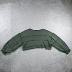 Le lis Oversized Cropped Shirt Women Medium Olive Knit Chic Lagenlook Sweatshirt Photo 1