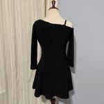 New POPJULI Black One Shoulder Long Sleeve Fit Flare Gothic Zip Dress Women L Size L Photo 3