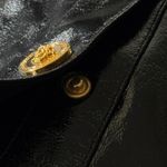 Versace  Vinyl Midi Skirt Medusa Head Gold Buttons Black IT 40 US 4‎ Photo 14