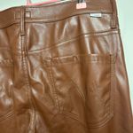 MOTHER Women's Brown Leather Slim Pants Size 32 Photo 3
