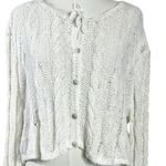 Free People  Dainty Bell Sleeve Robyn Cardi Cardigan Sweater Bright White Large Photo 6