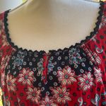 Bila red paisley Bohemian floral bell sleeve top size large Photo 5