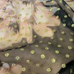 Candelite formal maxi dress, floral peonies, blush pink, gold polka dots S, NWT Tan Photo 10