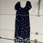 GRETCHEN SCOTT WOMENS BIG LOVE MAXI DRESS NAVY BLUE WHITE EMBROIDERY MEDIUM Photo 1