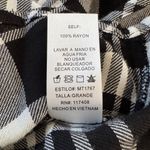 Chocolate USA Chocolate U.S.A. Black & White Plaid Print Long Sleeve Blouse Photo 6