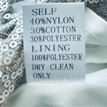 Tadashi Shoji Embroidered Lace & Sequin V-Neck Off-White Sheath Dress Size 0 Photo 12