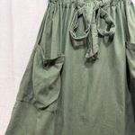 Fat Face 10 Linen Army Green Midi Dress Scoopneck Pockets Tie Front Summer Beach Photo 3