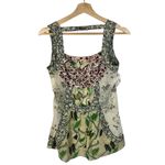 Boutique  Green Floral Y2K Open Back Tank Top S Photo 1