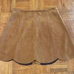 Angie FAUX SUEDE SNAP FRONT MINI SKIRT SCALLEPED HEM SIZE SMALL Photo 2