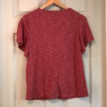 Como vintage  Women's S Red Fall Poly Rayon Button Knit Short Sleeve VNeck Top Photo 5