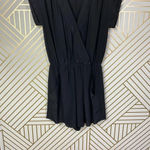 Aritzia  Babaton Corbett Romper Relaxed Pure Silk Short Sleeve Black Size‎ XS Photo 6