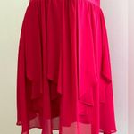 XOXO Red Heart Shape Strapless Chiffon Mini Dress SZ 11/12 Built in Bra … Photo 2