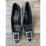 Mango Black Pointed Toe Rhinestone Buckle Stiletto Pumps EU Sz 38 US Sz 7.5 Photo 6