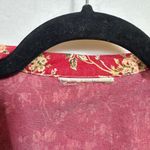 American Vintage Retro Buttoned Red Floral Long Sleeve Jacket Blazer Medium Printed Boho Cottage Photo 6