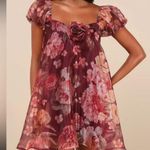 Lulus  Pink Babydoll Puff Sleeve Mini Dress Photo 1