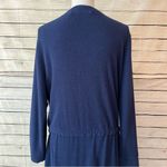 Soft Surroundings Easy Living Dress Denim Blue Cinched Waist Women's Size Large Photo 2