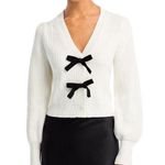AQUA Brand New  Women's Size Medium Black White V Neck Cardigan Sweater Photo 0