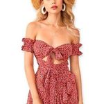 SheIn Cut Out Ditsy Floral Ruffled Bardot Babydoll Dress Photo 0