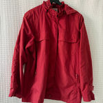 Northern Reflections Vintage red  hooded nylon/poly windbreaker women's large Photo 0