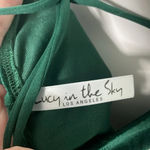 Lucy in the Sky  'Love Affair'  Lace Up Open Back Emerald Green Velvet Mini Dress Photo 8