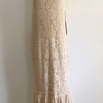 Lace Halter Mermaid Formal Prom Wedding Gown Dress Tan Photo 3